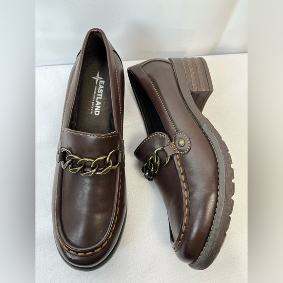 Eastland Nora Women’s Chunky Platform Brown Loafers Stylish Y2K Size 8M - Picture 2 of 9